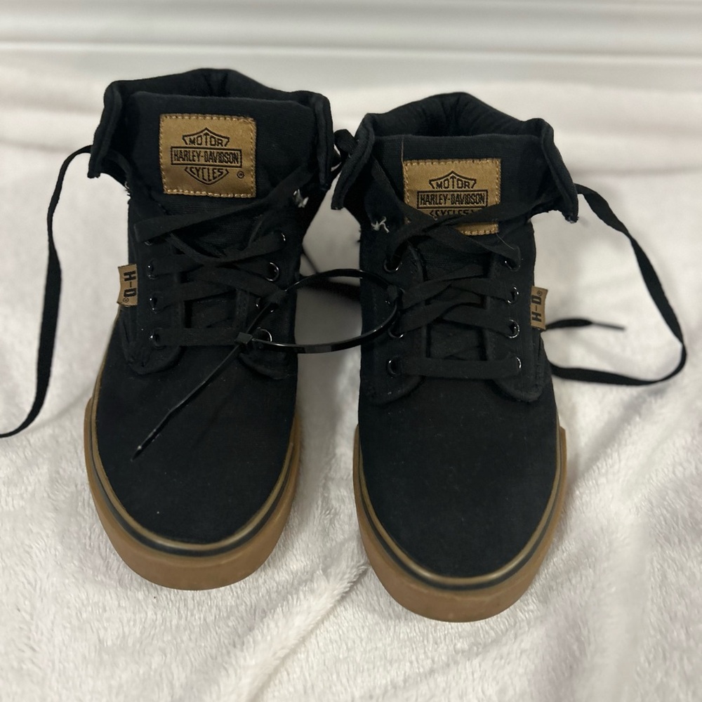 Harley-Davidson Men's Black Sneakers with Tan Soles